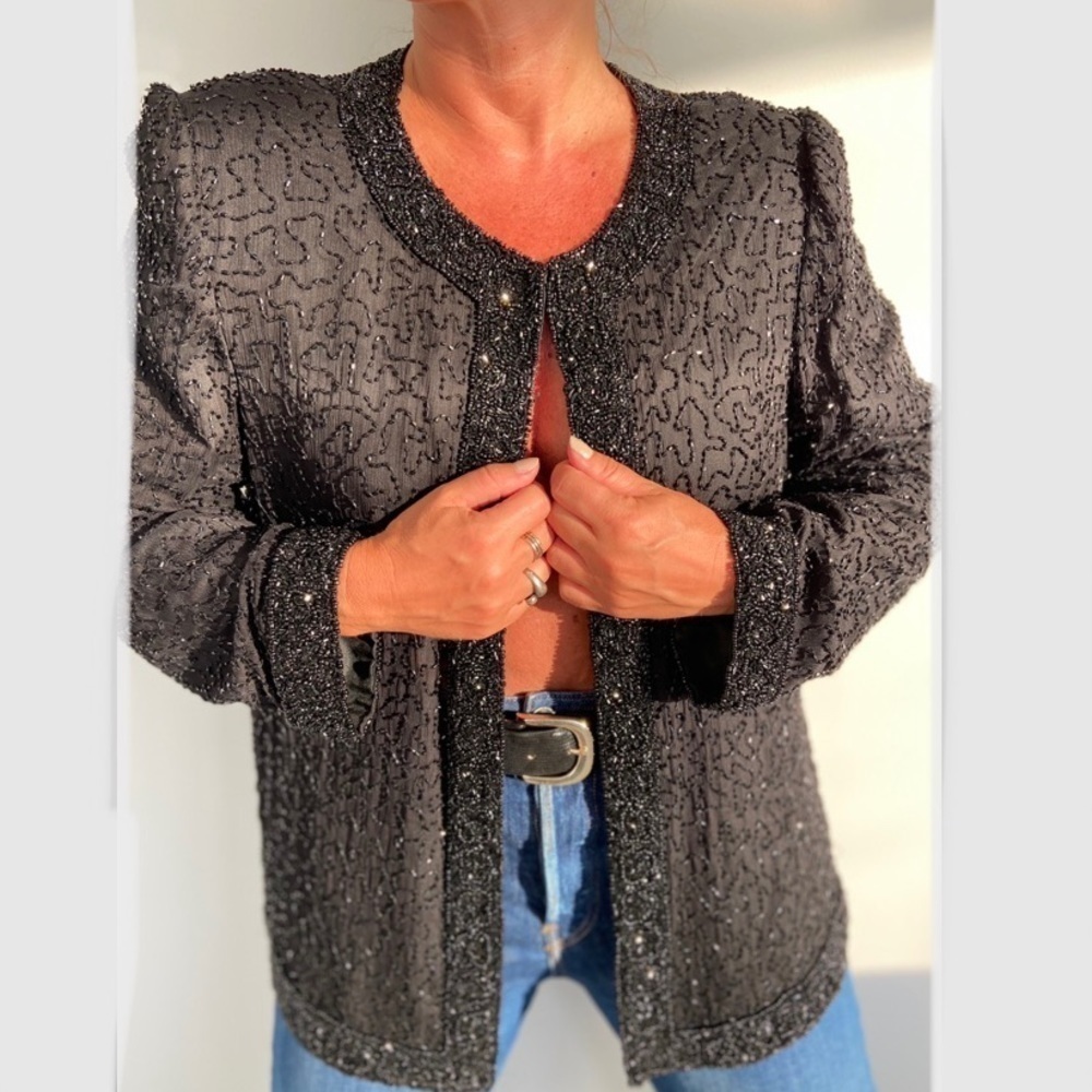 HOST PICK VTG Laurence Kazar Black Silk Ja…